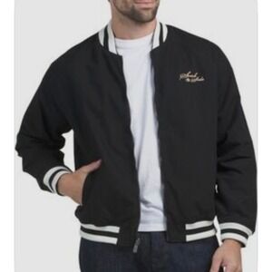 Scotch & Soda Men's Reversible Bomber Jacket Black Geometric Print